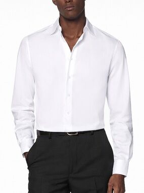 Suitsupply Traveller Dress Shirt Men’s 15 38 White Wrinkle Free Slim Fit